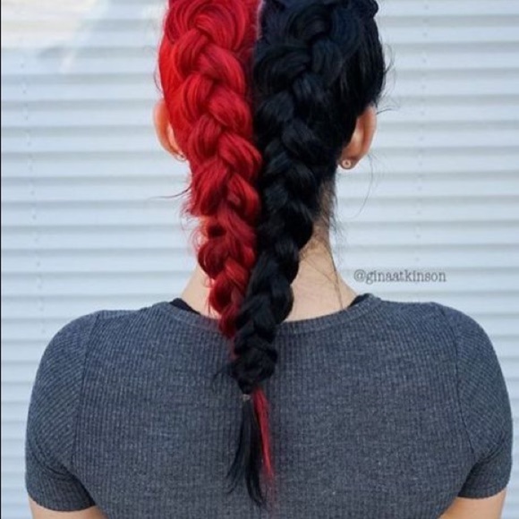 ✖️Lana Red & Black split dye Cosplay Straight Wig main image 7